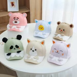 Cute Kids Cartoon Animal Cap - 3D Ears, Soft & Adjustable Summer Cap for Boys & Girls Cute Kids Cartoon Animal Cap - 3D Ears, Soft & Adjustable Summer Cap for Boys & Girls