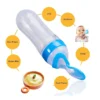 Silicone Baby Feeding Bottle with Spoon – Soft Squeeze, Mess-Free Baby Food Dispenser Silicone Baby Feeding Bottle with Spoon – Soft Squeeze, Mess-Free Baby Food Dispenser