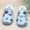 WB-031-BL_1 (1) Baby Moo Face Printed Soft Slip-On Shoes – Warm & Cozy Plush Booties for Infants & Toddlers
