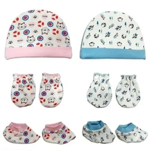Newborn Baby Caps, Mittens, and Booties Combo Set – Soft, Breathable, and Comfortable Newborn Baby Caps, Mittens, and Booties Combo Set – Soft, Breathable, and Comfortable